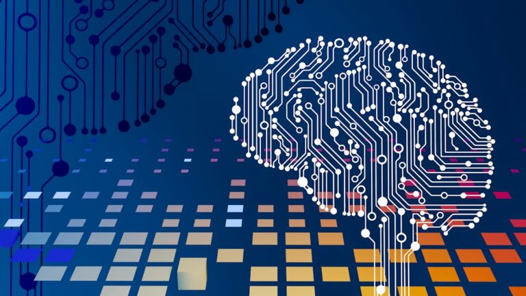 Placa de circuito con un cerebro digital, representando un agente de inteligencia artificial autónomo